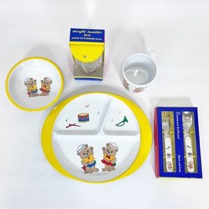 Fantasia Kidland 3-Piece Melamine Child’s Set Plus Spoon Fork Tumbler W/Lid